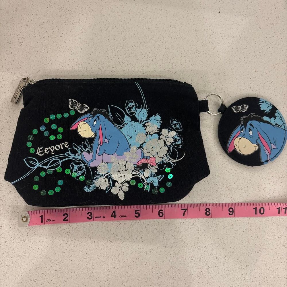 Vintage Disney Eeyore pouch with mirror keychain